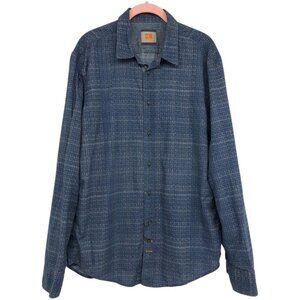 Boss Orange by Hugo Boss Blue Chevron Patterned Buttoned Men’s Shirt size L
